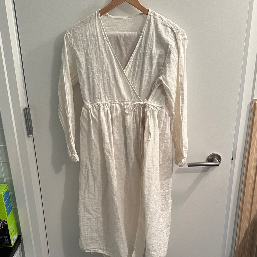 Muji White Wrap Dress